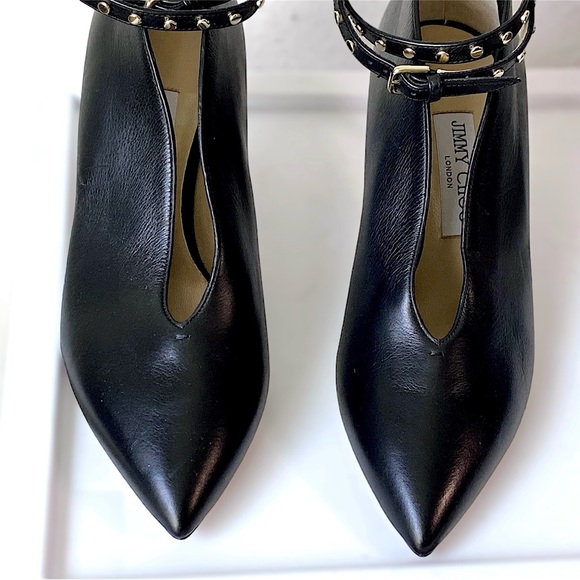 JIMMY CHOO “Lark 65” Black Leather Ankle Booties - Picture 5 of 16